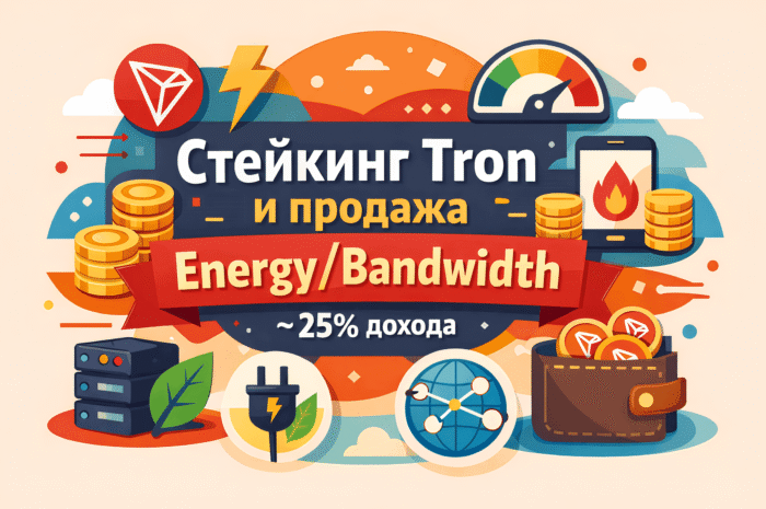 ∼25% дохода в год за staking криптовалюты Tron (TRX) и продажу накопленной Energy/Bandwidth